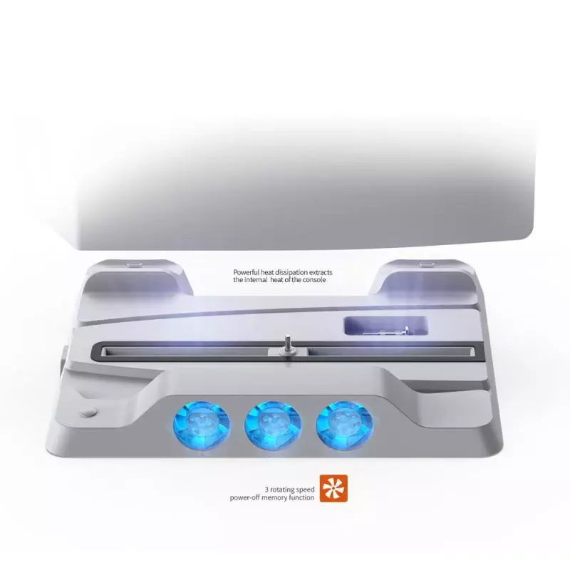 

For PS5 Host Multi-functional Cooling Fan Base With Blu Ray Ps5 Game Console Charging Base Tp5-1507 For PS 5 Accessories