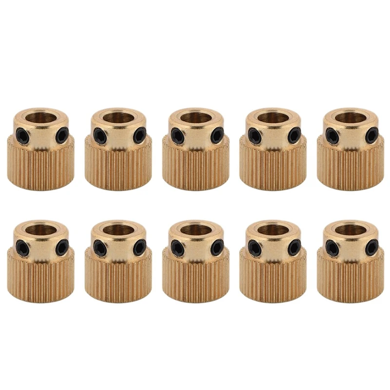 

10 Pcs Rugged 3D Printer Parts Driver 40 Tooth Gear Brass Extruder Wheel Gear For Printer CR-10 CR-10S S4 S5 Ender 3 Pro