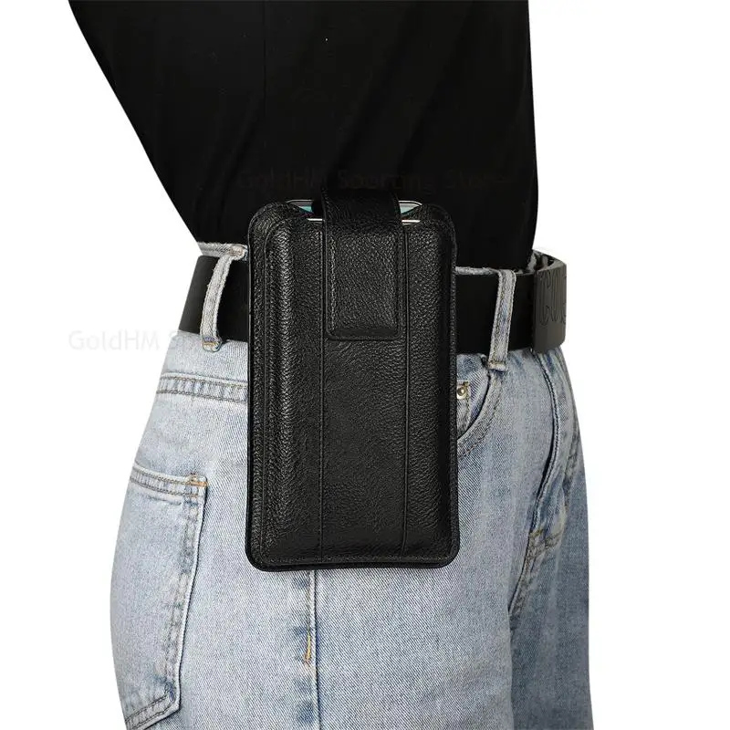 Genuine Leather Case Phone Pouch For Huawei P50E P50 Pro P40 Lite E Pro Plus P30 P20 Lite Adjustable Belt Clip Waist Bag Fundas