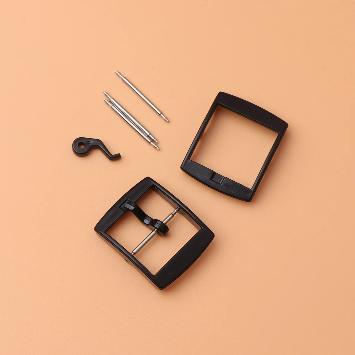 

4pcs 20mm Plastic Watch Band Buckle Watch Clasp Watch Accessories for Friends (Black)