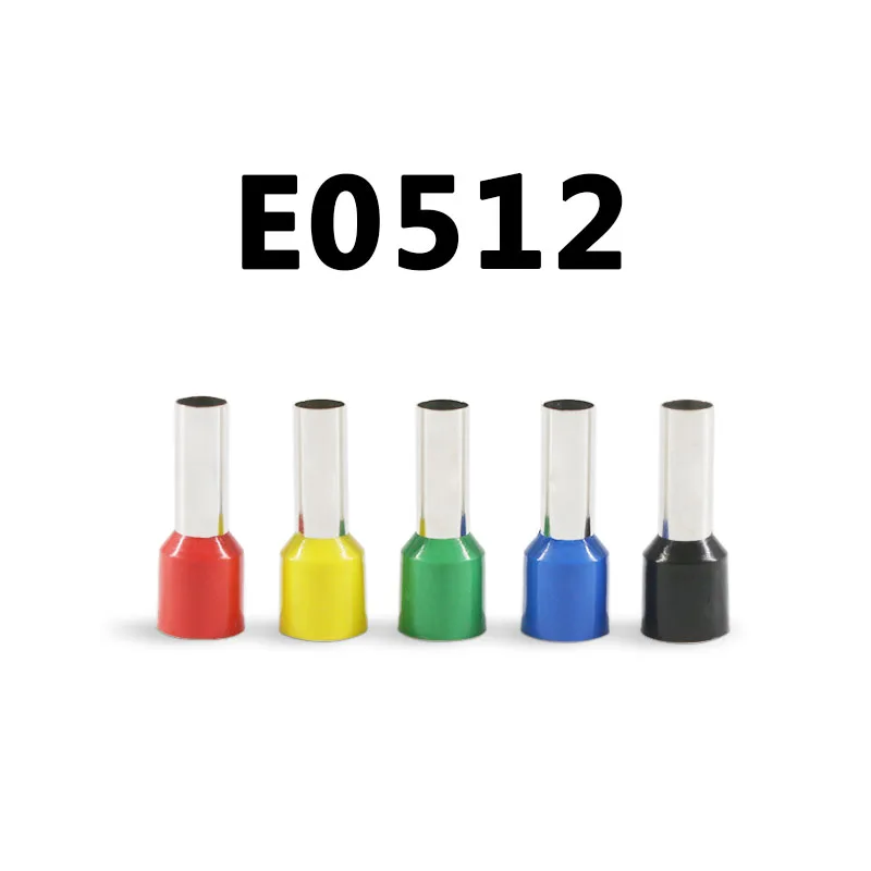 

100pcs E0512 22AWG Long Tube Insulated End Terminal Wire Copper Crimp Connector VE0512