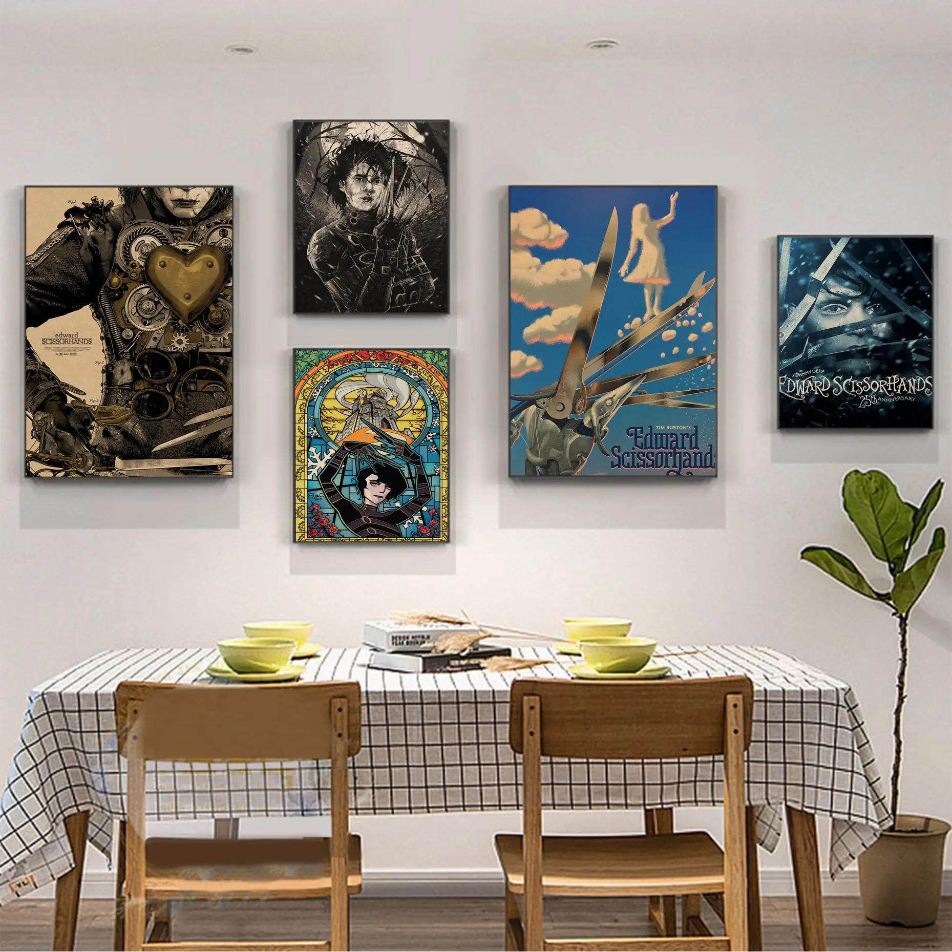 

Edward Scissorhands Anime Posters Vintage Room Bar Cafe Decor Nordic Home Decor