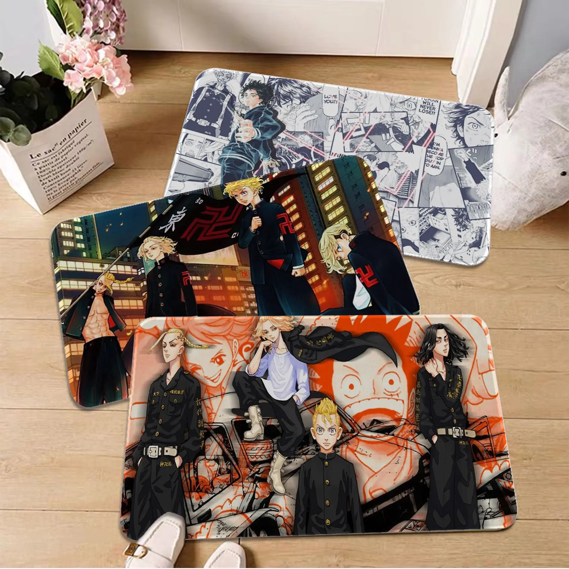 Tokyo Revengers Bathroom Mat Washable Non-Slip Living Room Sofa Chairs Area Mat Kitchen Bedside Mats