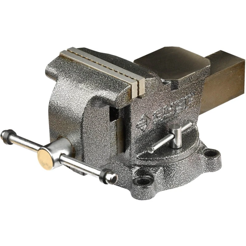 Тиски слесарные ZUBR 3258-125 (Поворотные тиски с наковальней вес 11кг ширина губок 125мм