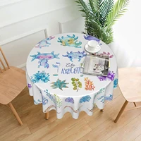 watercolor axolotl round tablecloth 60 inches waterproof table cover cloth for dining room kitchen party picnic home decor