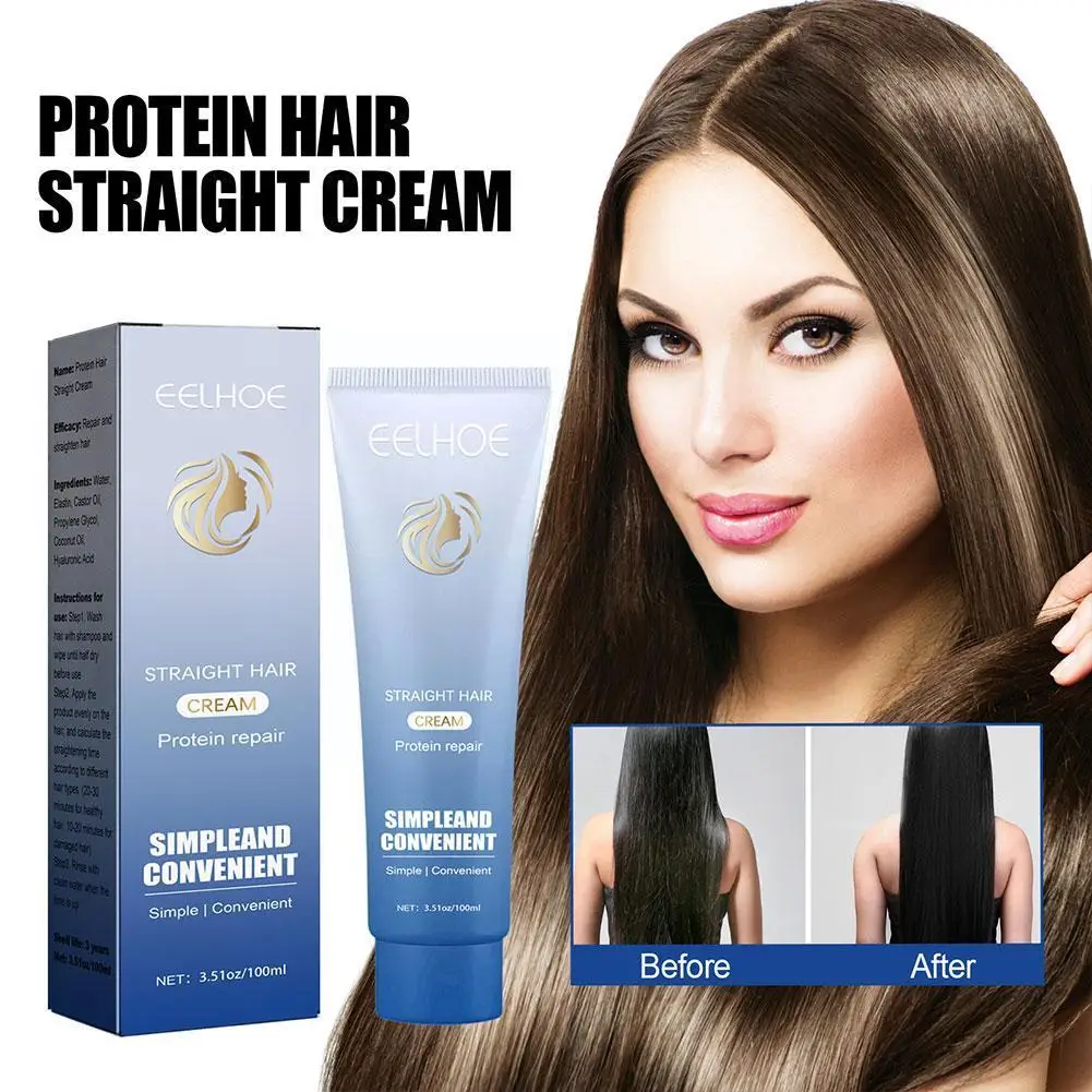 

Protein Correcting Hair Straightening Cream Silk & Fast New Cream,Nourishing 2023 Gloss Straightening Hair Collagen Smoothi S8U1