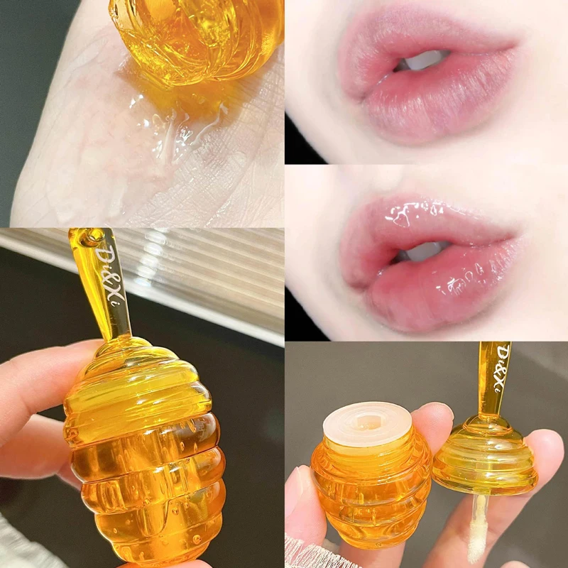 

Lovely Honey Pot Lip Oil Moisturizing Lip Balm Nourishing Anti-wrinkle Anti-cracking Unisex Lip Oil Honey Sleeping Lips Care