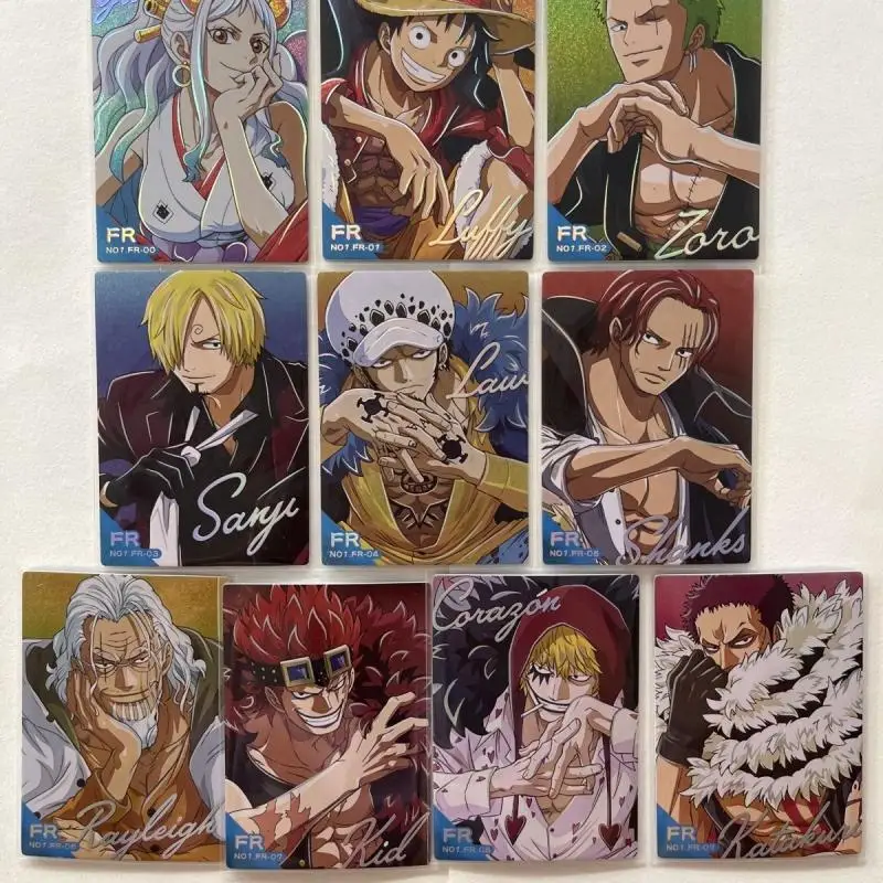 

Аниме ONE PIECE Редкие флэш-карты FR отражения Yamato Luffy Zoro Sanji Law Shanks Игрушки для мальчиков коллекционные открытки подарок на день рождения