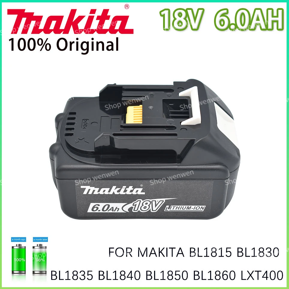 

Оригинальная литий-ионная аккумуляторная батарея Makita 18 в 6000 мАч 18 в, сменные батареи для дрели BL1860 BL1830 BL1850 BL1860B