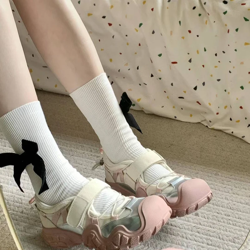 Кружевные средние и короткие носки Sweet Auricularia женские весенне-летние тонкие