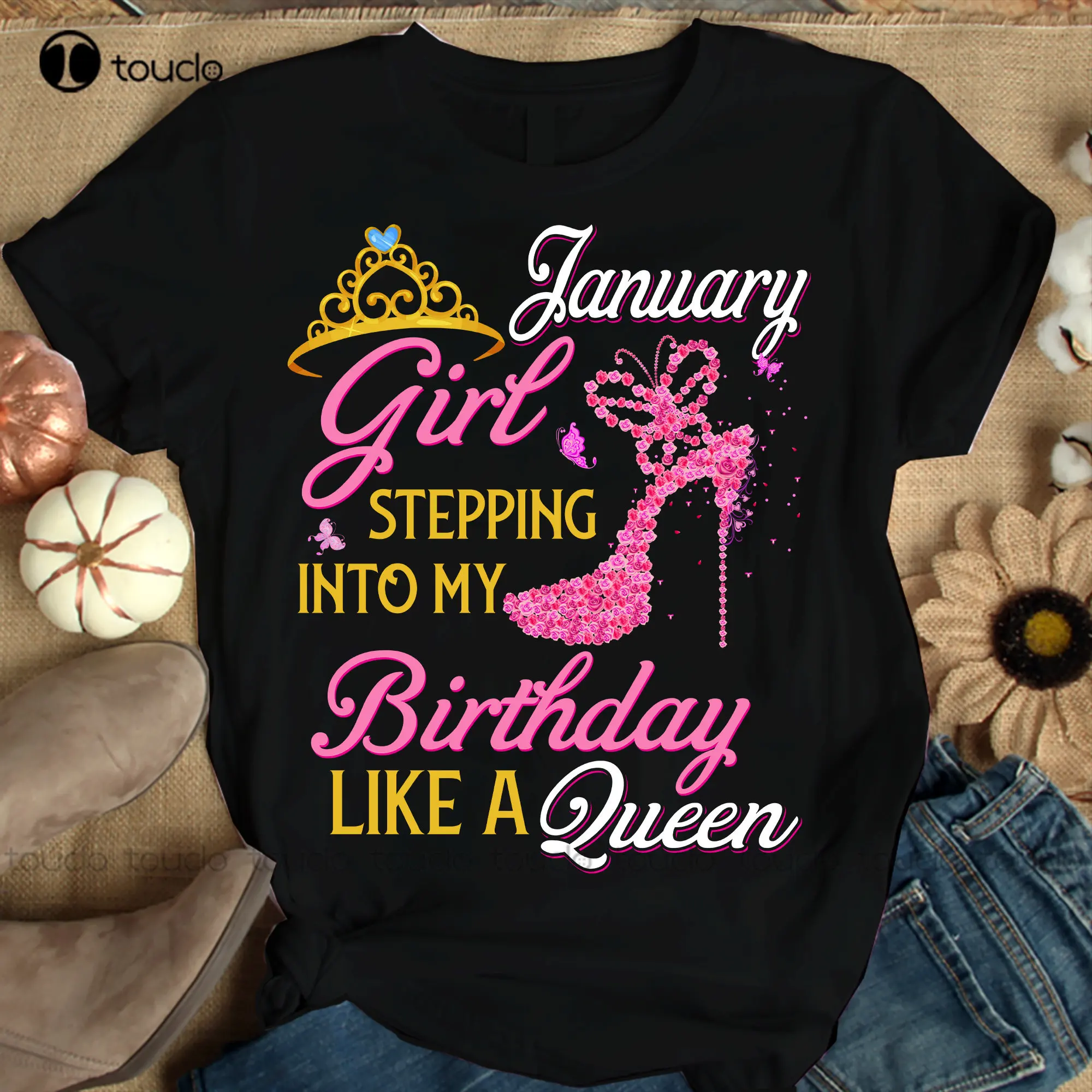 

Женская футболка на день рождения с надписью «January Girl», летние топы, пляжные футболки, индивидуальный подарок