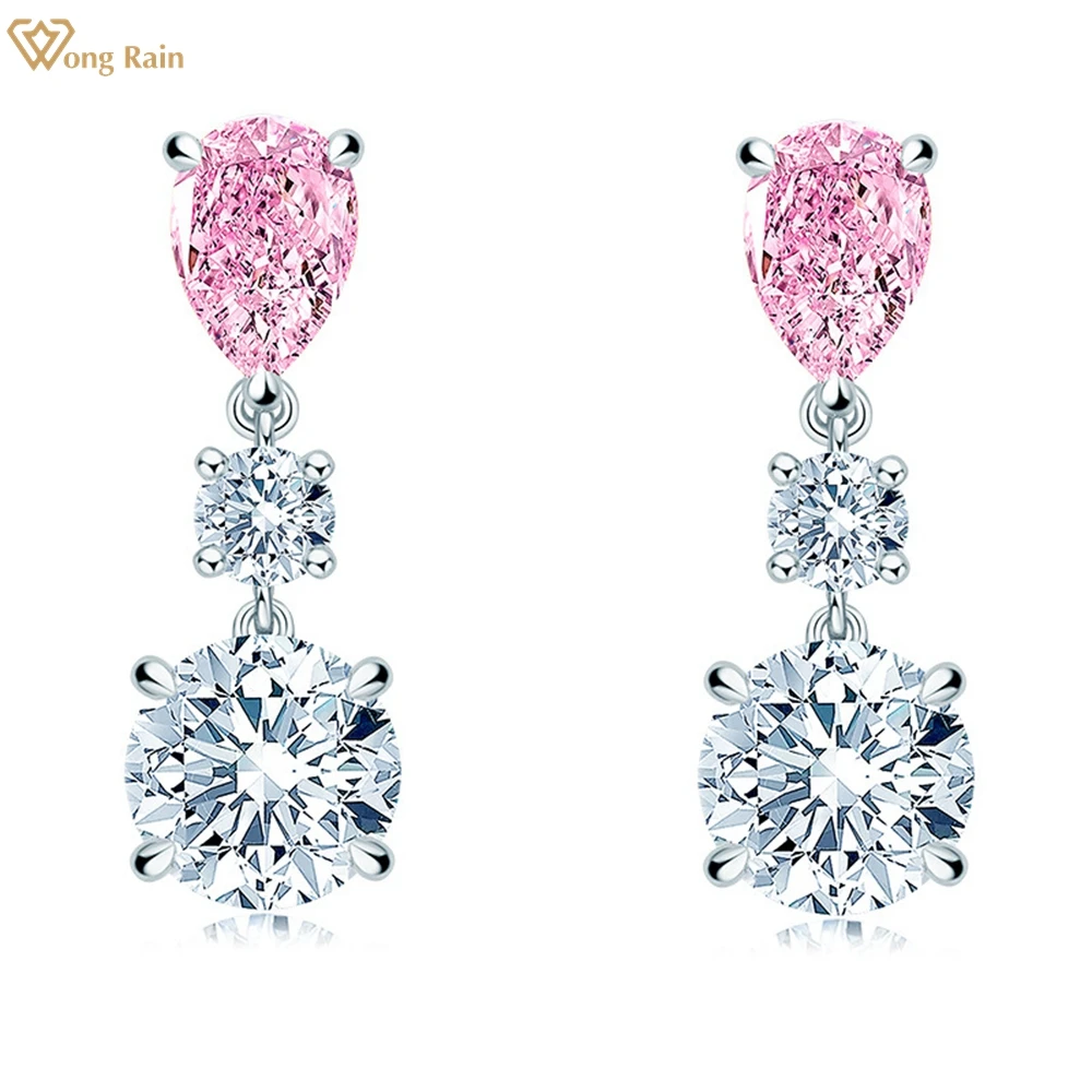 

Shipei 100% 925 Sterling Silver Crushed Ice Cut Created Moissanite Gemstone Wedding Drop Dangle Earrings Fine Jewelry Wholesale