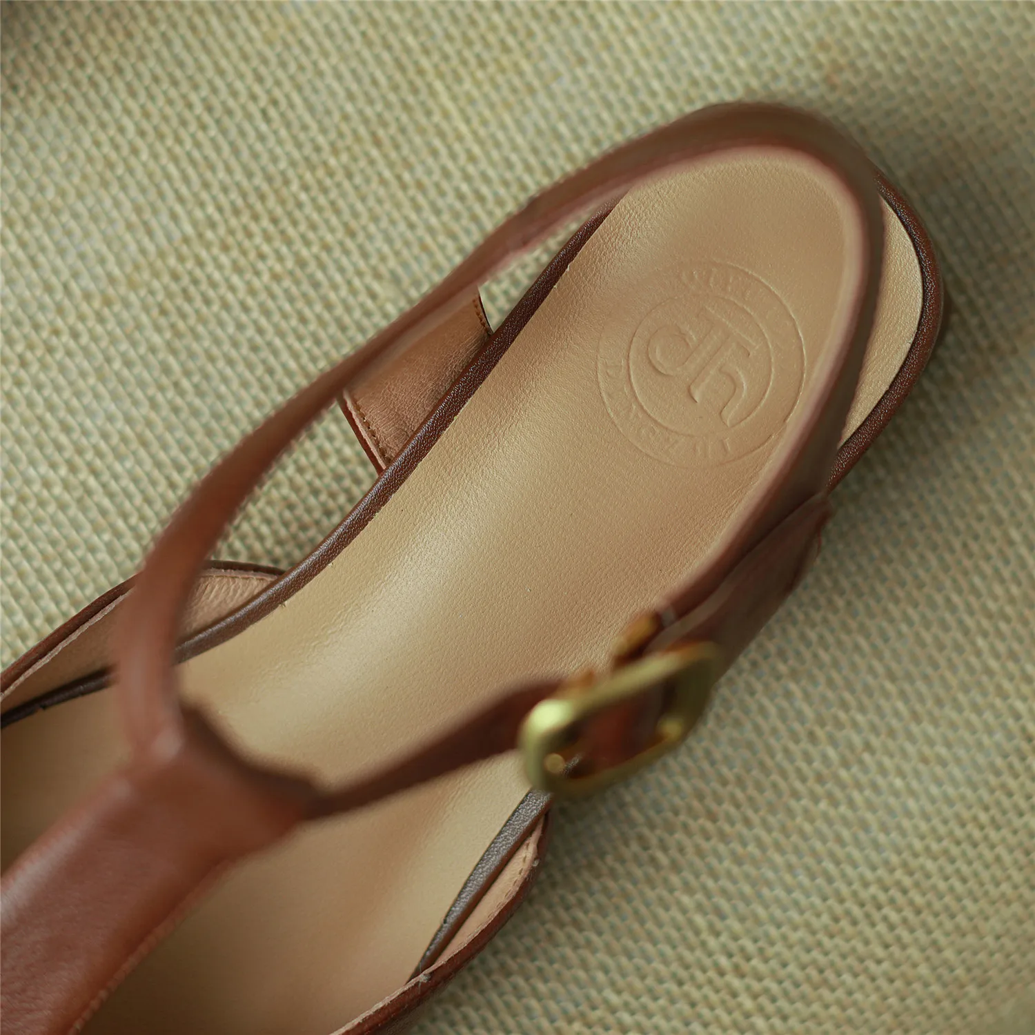 Women Sandals 2023 Summer New Luxury Genuine Cow Leather Low Block Heel Buckle Pure Handmade Quality Shoes Big Size 42 Casual