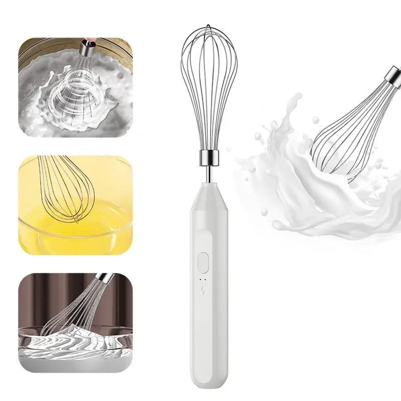 

1 PCS Electric Milk Frother Handheld Egg Beater Coffee Milk Drink Egg Mixer Foamer Foamer Household Kitchen Cooking Tool