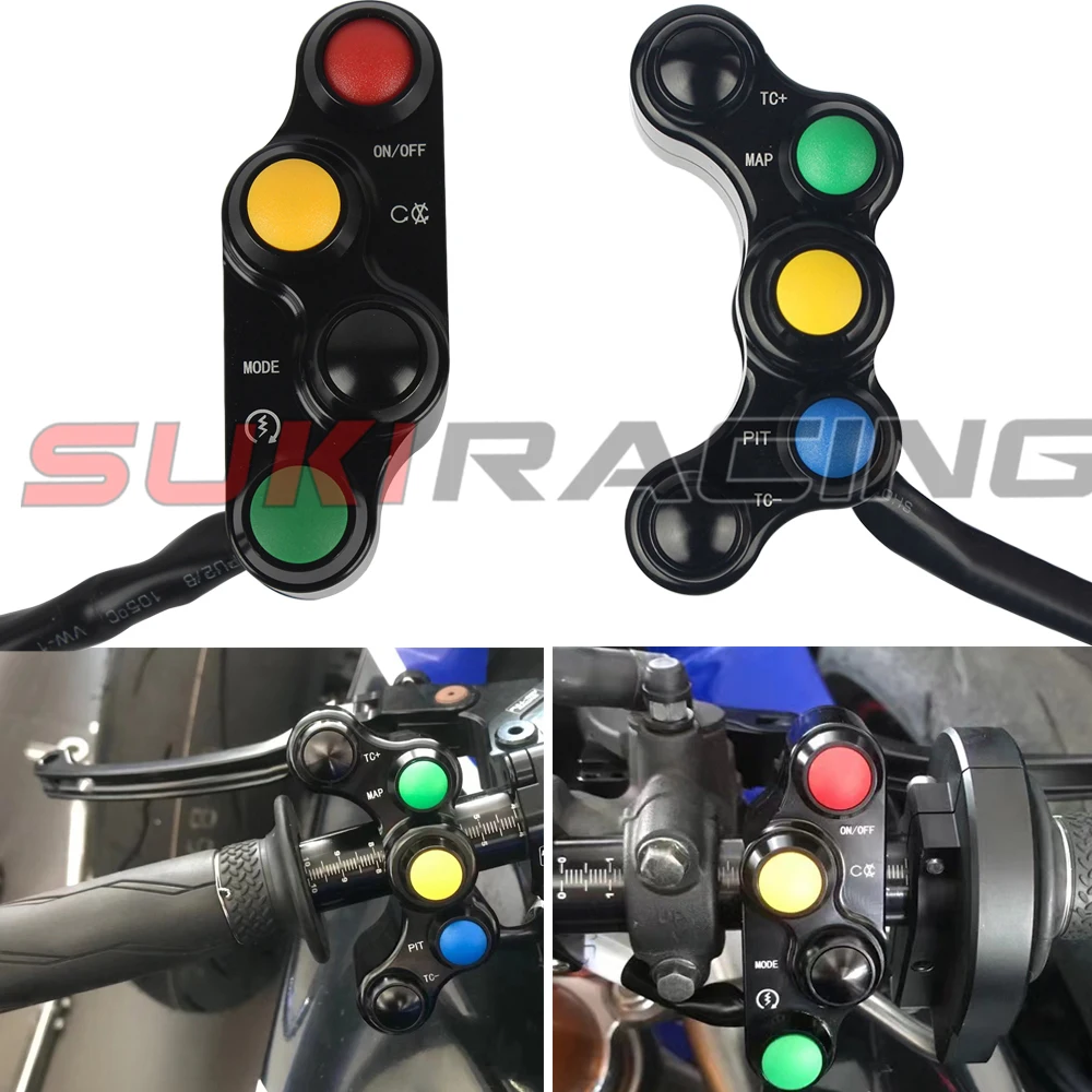 

YZFR6 Race Bike Aluminum Alloy Motorcycle Handlebar ON/OFF Start Kill Switch For Yamaha YZFR6 YZF R6 2017 2018 2019 2020 2021