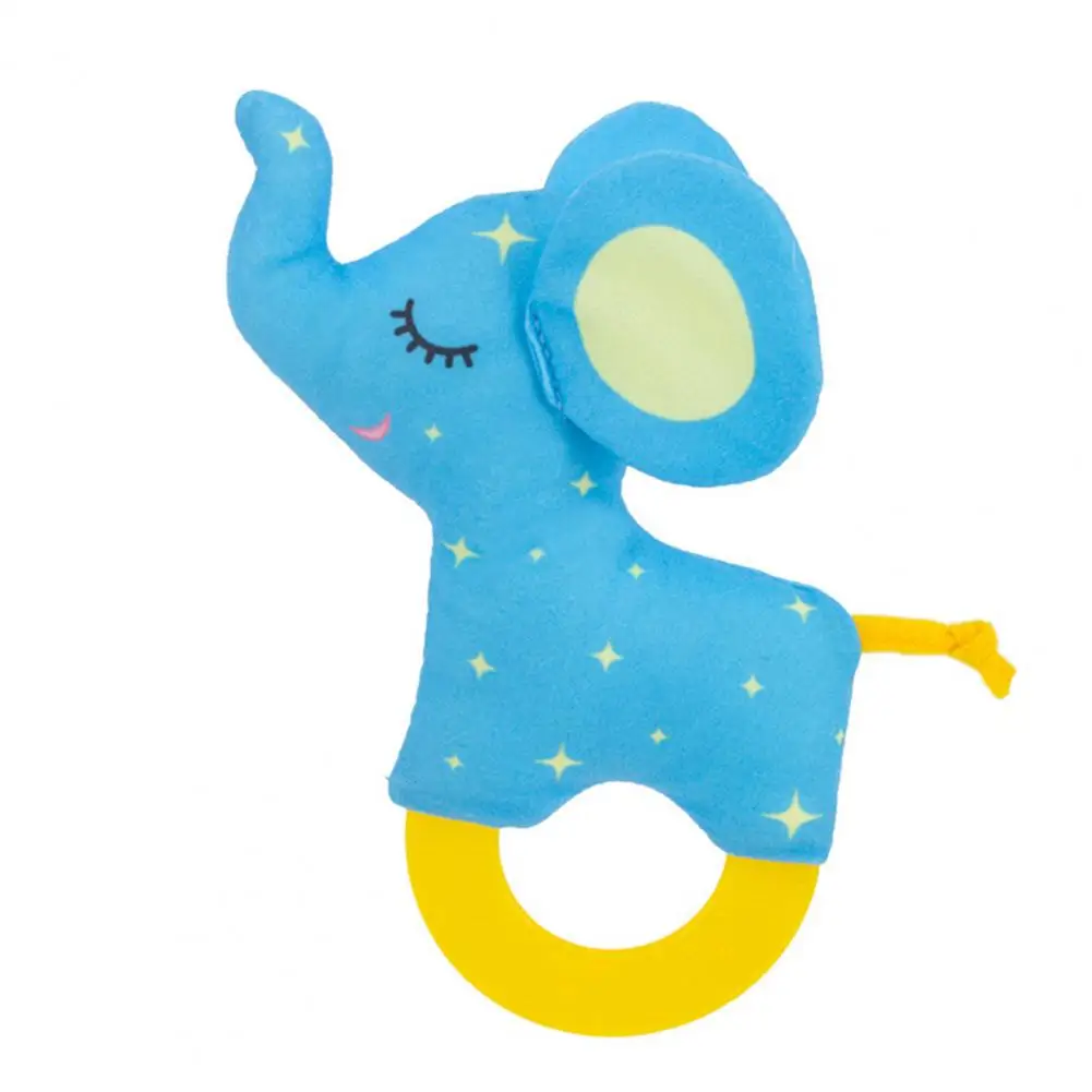 1pc Plush Toy Baby Rattles Cute Cartoon Animal Shaped Anxiety Relieving Rattle Toy Baby Teether Rodent Newborn Educational Toys