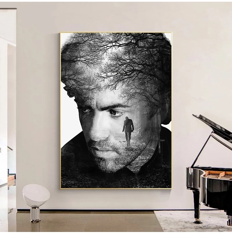 

Современные холщовые постеры с изображением Джордж Майкла музыкальной певицы абстрактное искусство и печатные картины для гостиной спальни украшение для дома