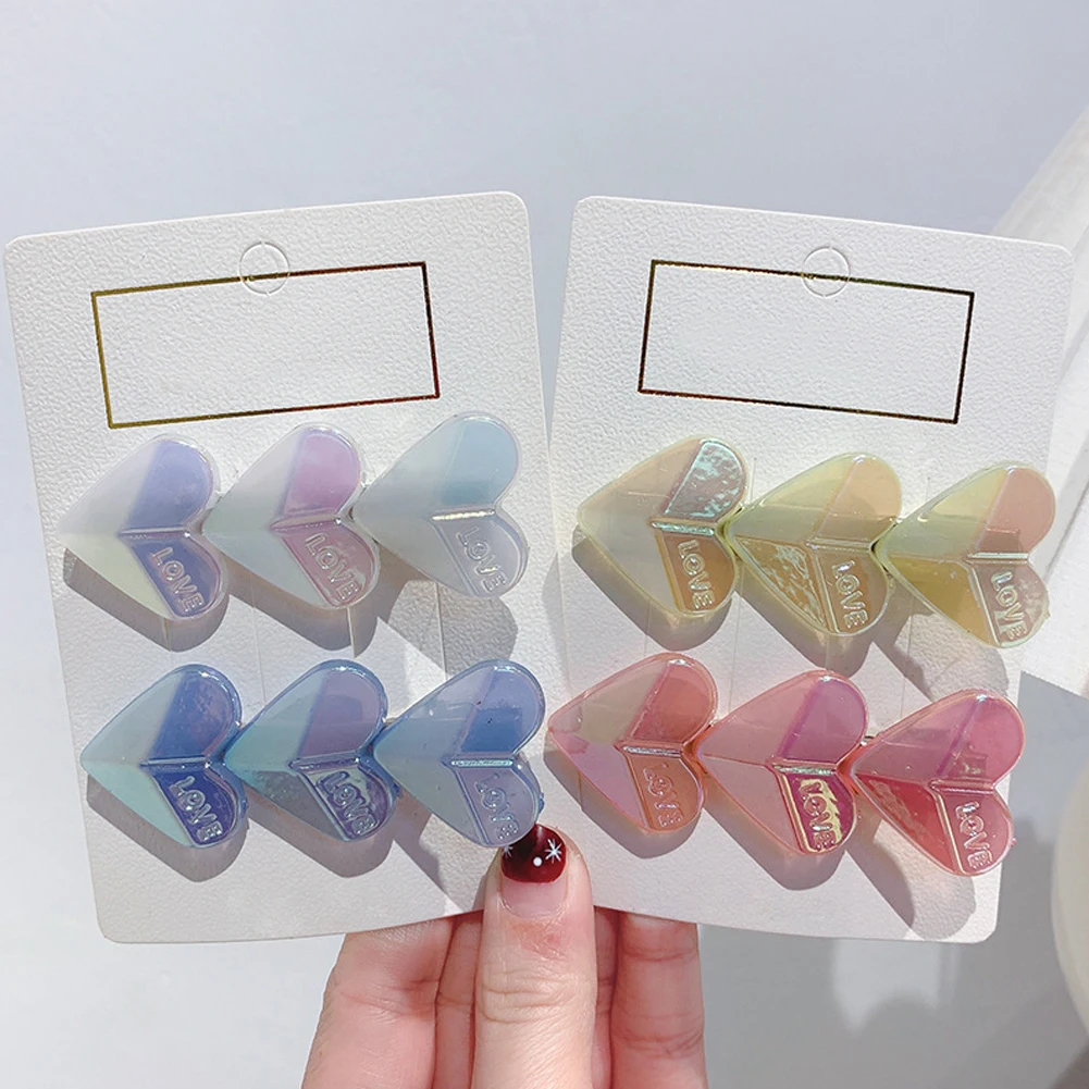 

Candy Color Heart Hair Clip Children Cute Love Hairpins Women Barrettes Headwear Baby Girls Acrylic Hairpin Hair Accessories