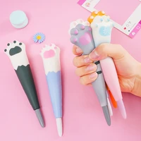 4 pcs soft plastic gel pens slow rising pen soft squeeze pen stress relief toy writing pens cute cartoon student school supplies