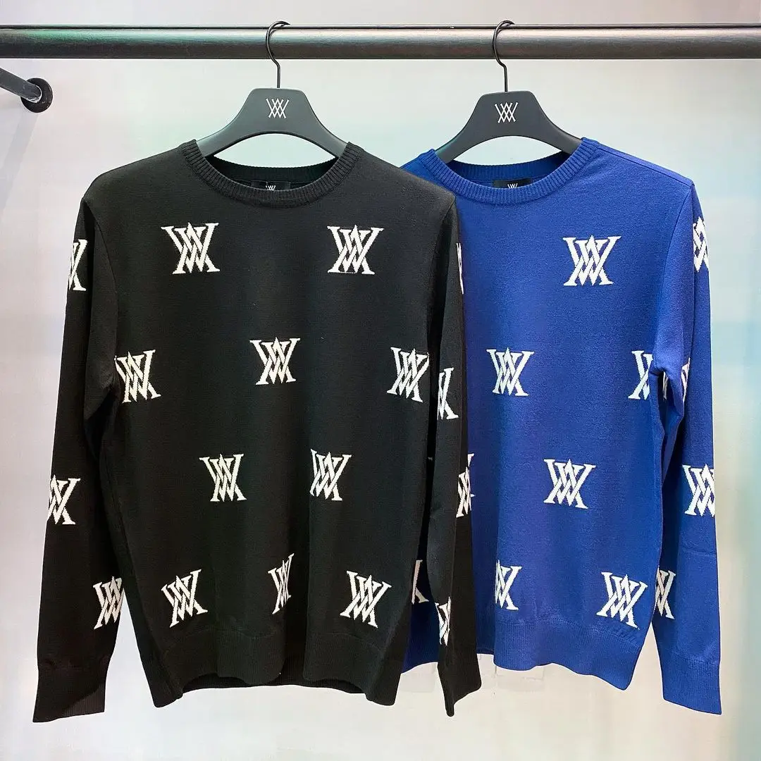 

Autumn/Winter New Golf Clothes Men's Long Sleeved Round Neck Knitted Sweater Elastic Fashion Sports and Leisure