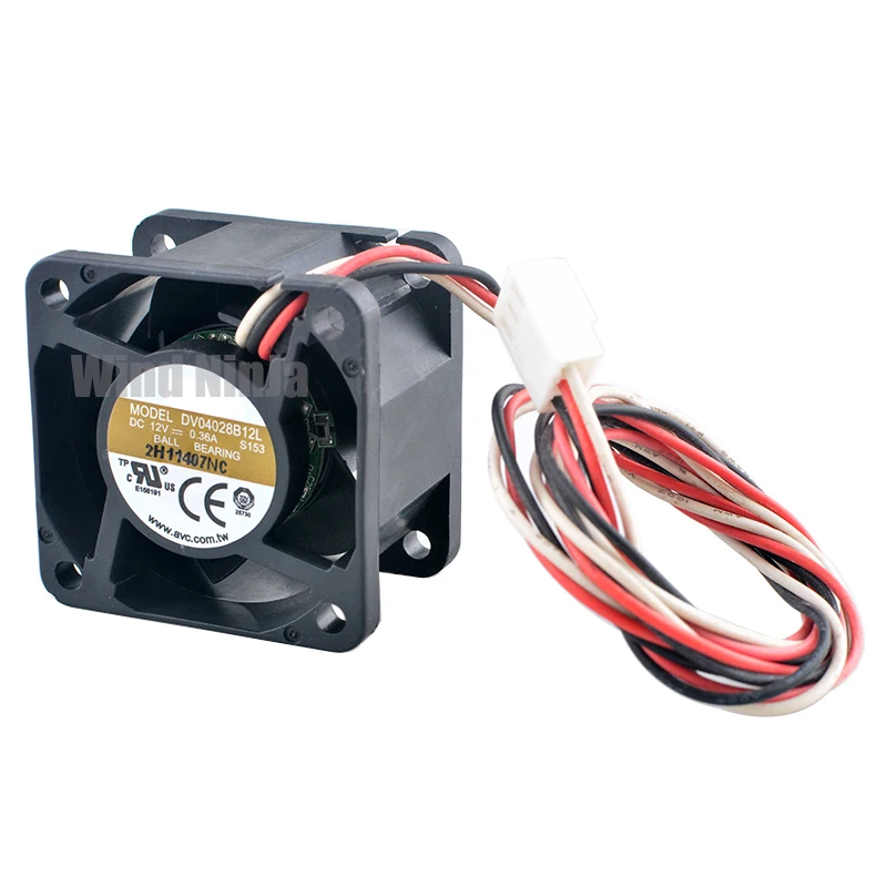 Вентилятор DV04028B12L 4 см 40 мм 40x40x28 12 В постоянного тока 0 36 А 3 контакта контроль