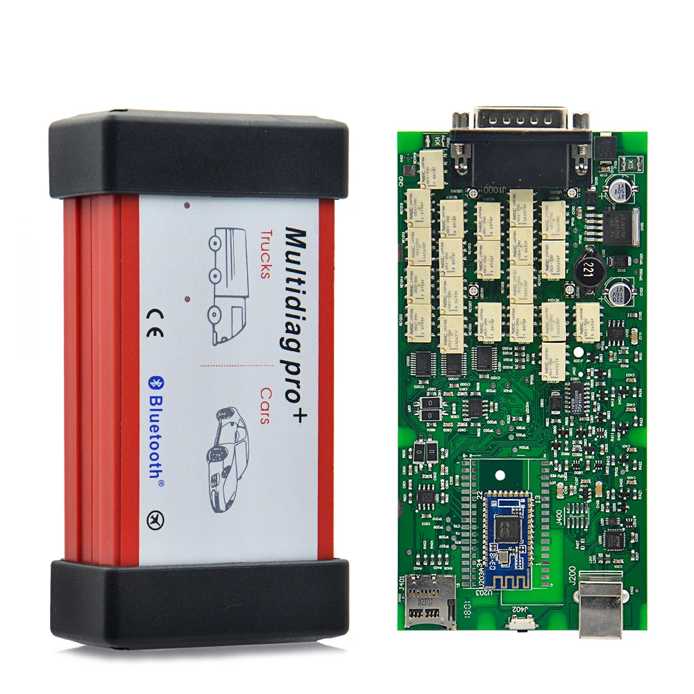 Одноплатный сканер TCS Pro Multidiag + Bluetooth OBD2 2021.11 для диагностического инструмента