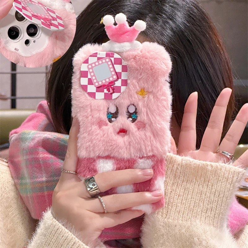 

Милый мультяшный чехол для Iphone13Promax с рисунком Kirbys Grils, зеркальный женский чехол с рисунком аниме 12Promax, Мягкий защитный чехол с защитой от пад...