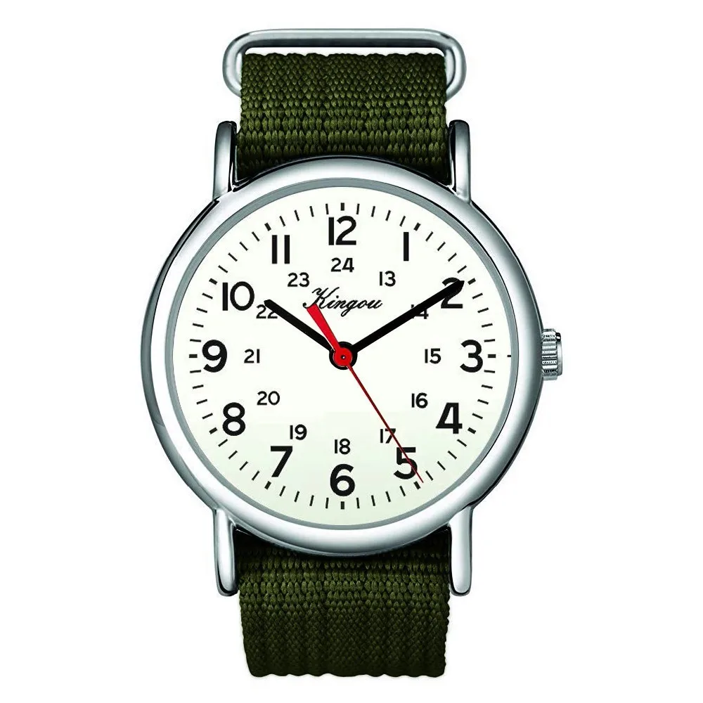 

Nylon Belt Watch Men Stylish Cool Arabic Numerals 24 Hour Military Time Quartz Watch Montre Homme Watches Relogio Masculino