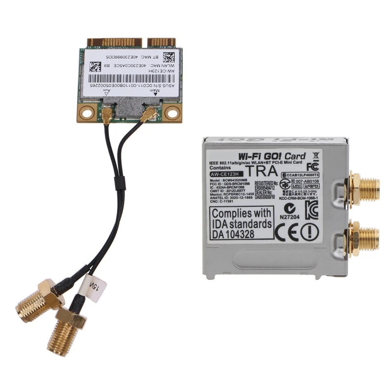 

AW-CE123H BCM94352HMB 802.11ac 867Mbps Dual Band Half Mini PCie Wireless WiFi Card BT-compatible 4.0 for Laptop K1KF