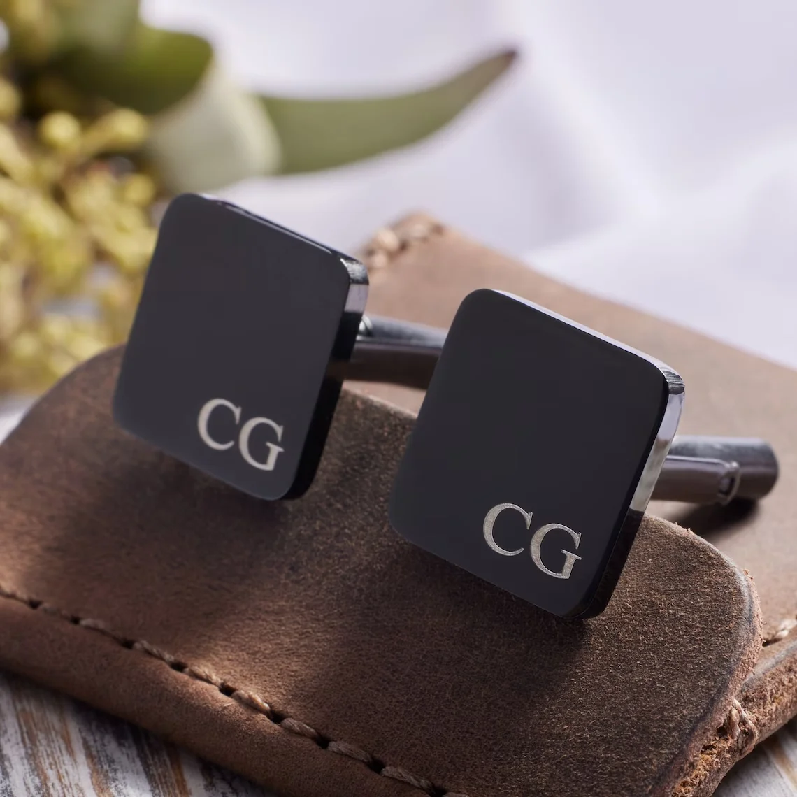 Запонки квадратные резные под заказ запонки Простые из нержавеющей стали