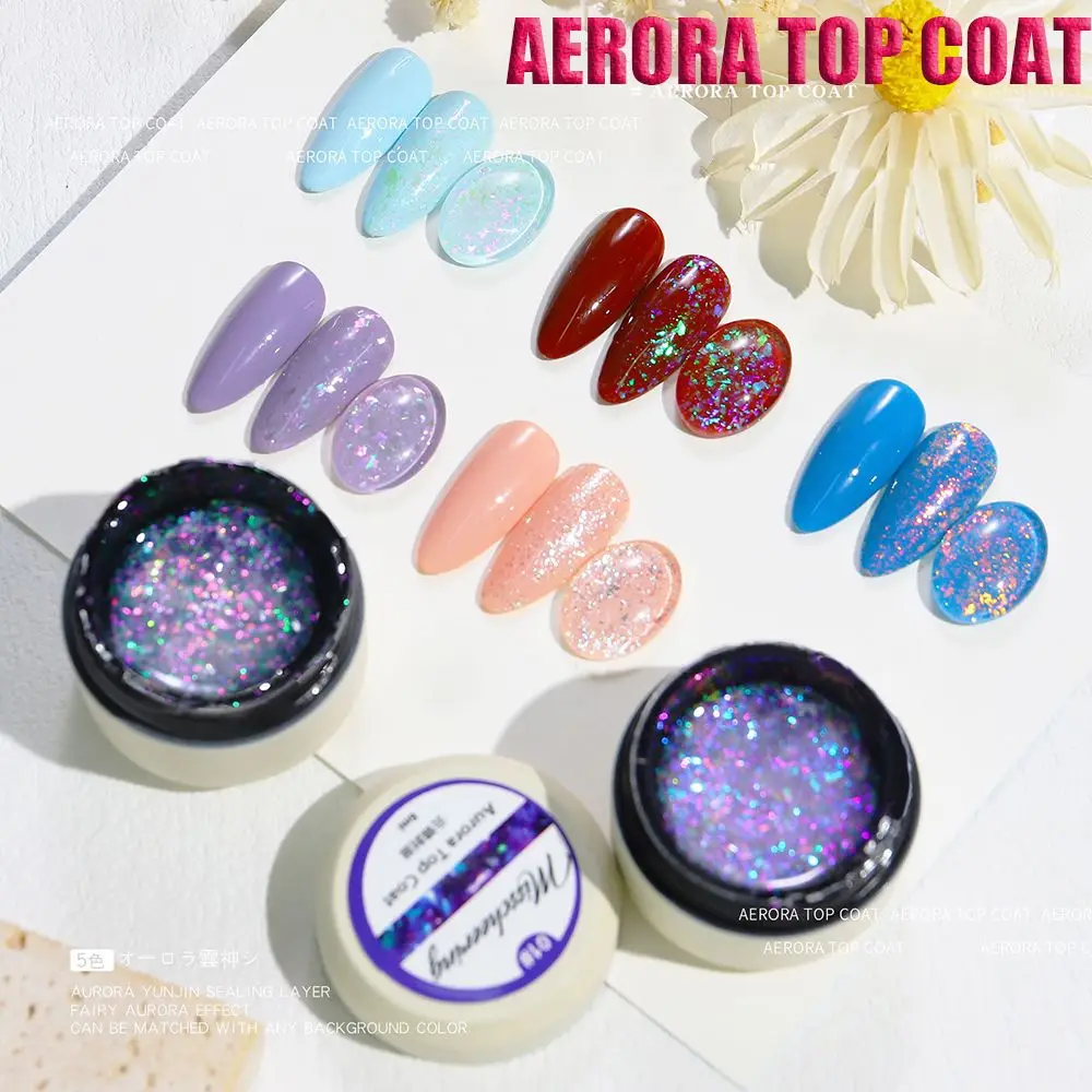 

Manicure Nail Polish Nail Art Varnish Soak Off Gel Aurora Nail Top Coat Gel Polish Glitter Shiny Effect Nail Art