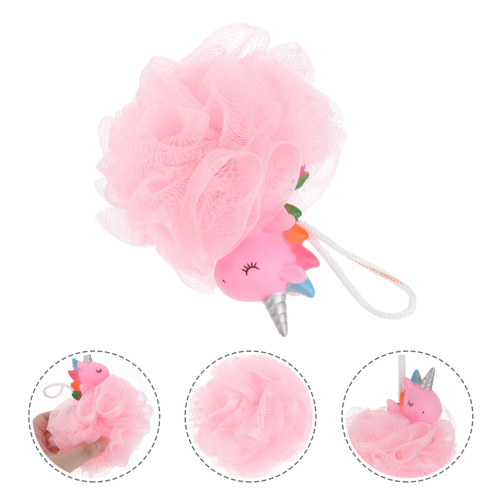 

2 Pcs Unicorn Bath Ball Shower Mesh Poufs Body Loofah Sponge Cartoon Pvc Man Baby Animals