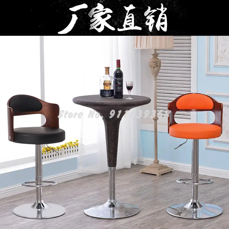 Семейный подъемник барный стул из массива дерева простой высокий задний