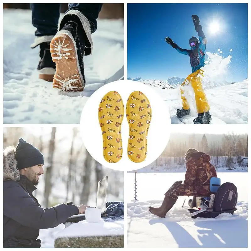 1 пара термостельок с самоподогревом теплые унисекс стельки для поддержки свода