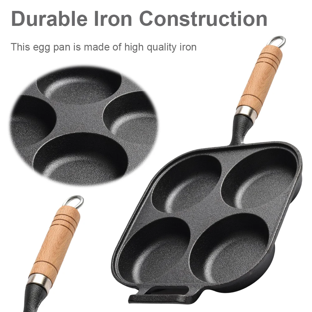 Чугунная сковорода для омлета с 4 отверстиями в форме сердца антипригарная