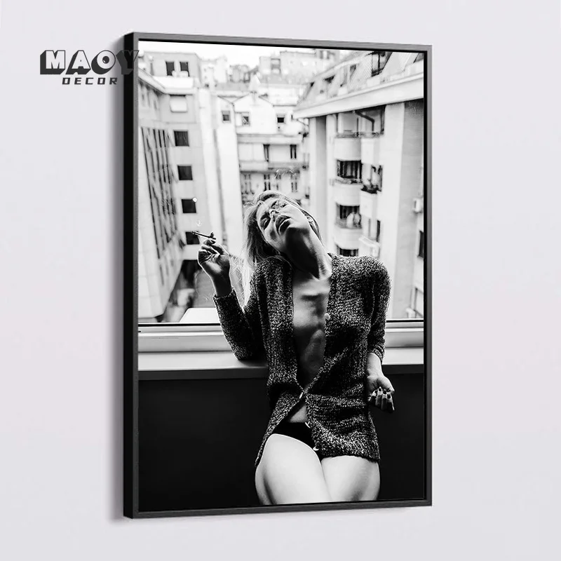 

Black and White Luxury Poster Big G Car Canvas Prints Sexy Woman NordicPoster Classic Wall Art Poster Living Room Picture Decor