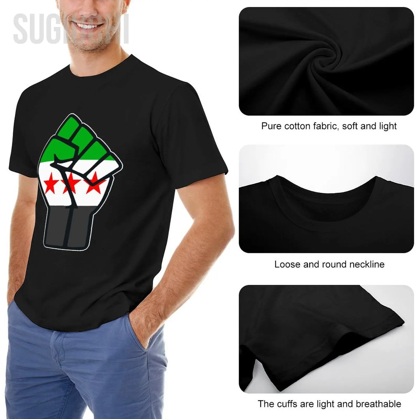 Футболка с круглым вырезом для мужчин и женщин из 100% хлопка