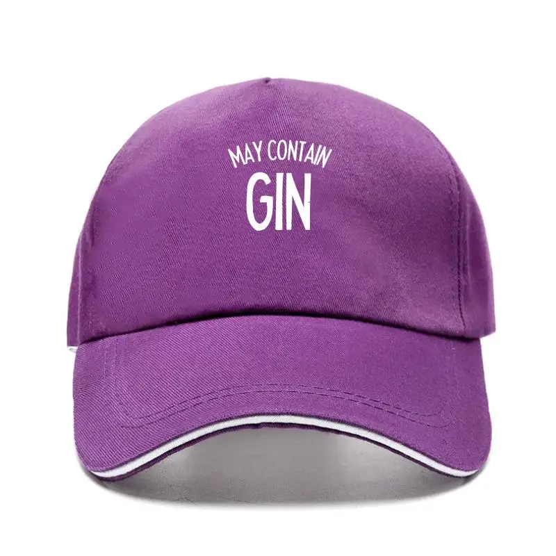 

MAY CONTAIN GIN Mens Baseball Cap Flat Brim Funny Printed Alcohol Joke custom printed Hat hip hop funny Bill Hats mens Bill Hat
