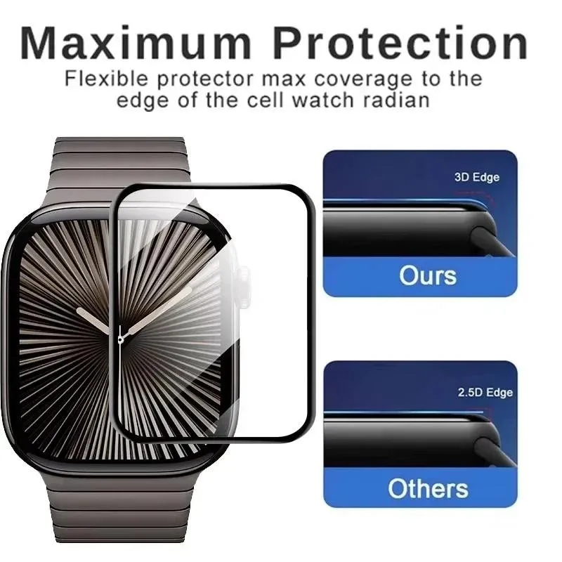 Мягкая Защитная Пленка 9D С Полным Покрытием Для Apple Watch Series 9 Из Закаленного Стекла
