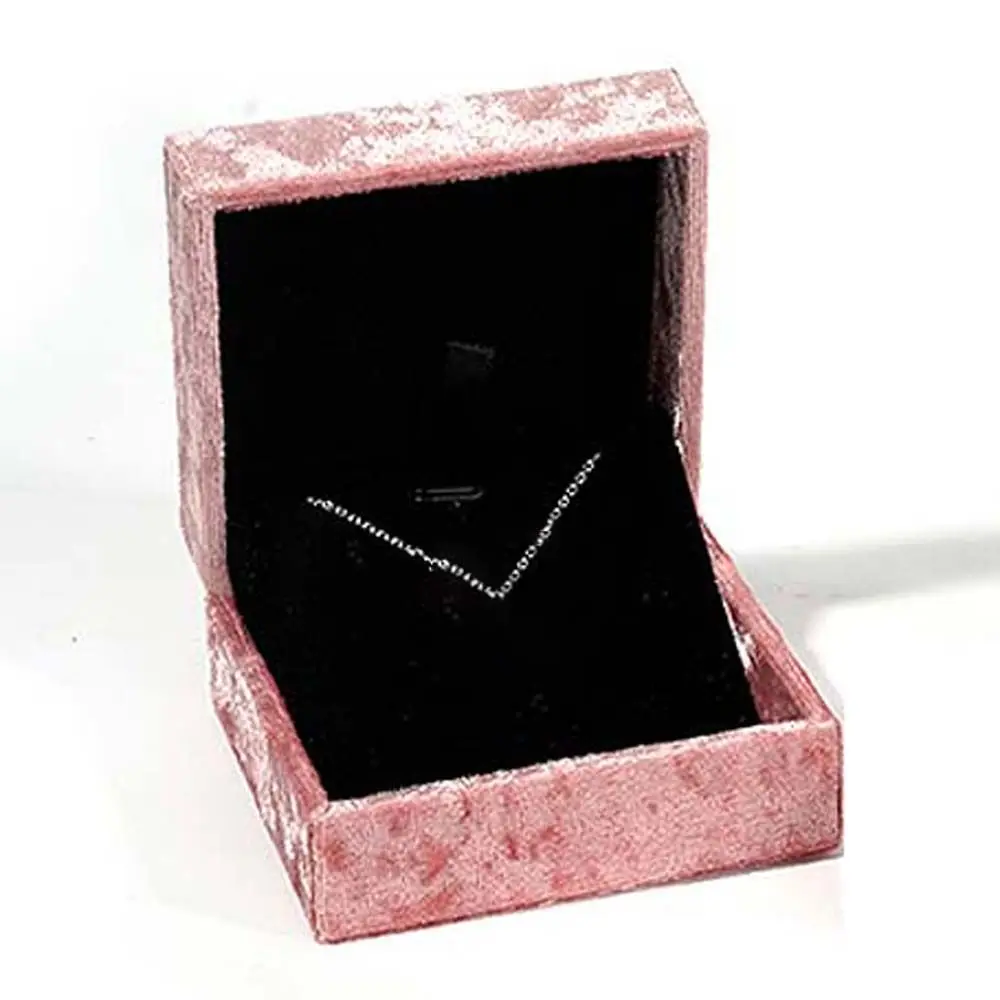 Vintage Pink Velvet Ring Box Pendant Necklace Box High End Jewelry Display Storage Packaging Gift Box Wholesale Bulk