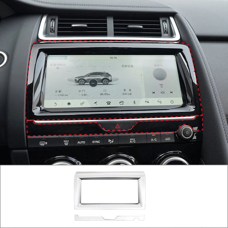 

For 2018-2020 Jaguar E-PACE ABS Chrome Car Styling Navigation Decorative Frame Sticker Car Interior Protection Accessories