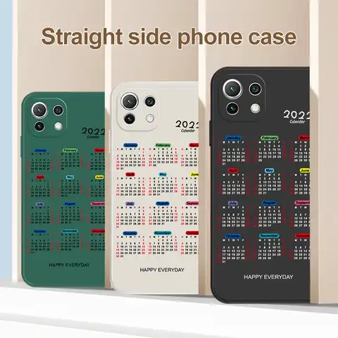 Модный чехол для телефона с календарем 2022 года для Xiaomi 12 Pro 12X Mi 11 Lite Poco X3 Pro F3 M3 X3 GT NFC F3 GT, силиконовый защитный чехол