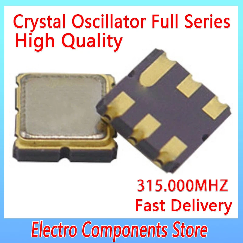 

5PCS/Lot 6Pin 3030 315MHZ SMD Acoustic Watch Crystal Oscillator 3*3 6P 315M R315 75K Passive Patch Quartz Resonator