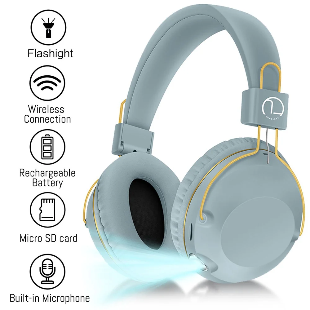

Wireless And Wired Headphones Headworn Design Wireless Headset Excellent Sound Quality Headset Adjustable Size Bass Shock