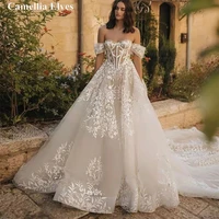 luxury a line wedding dresses for women lace appliques sweetheart off the shoulder bridal gowns bride dress 2022 robe de mariee