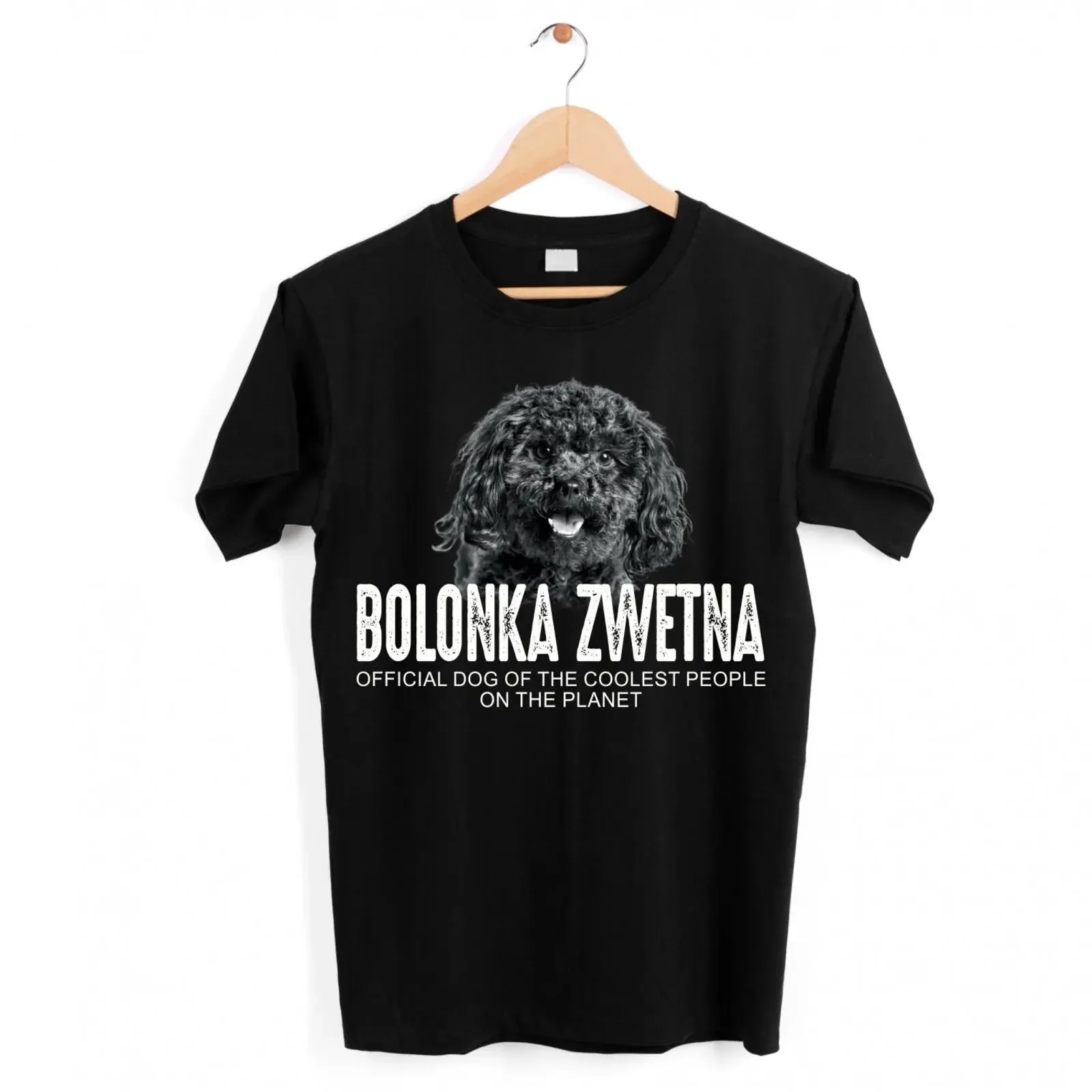 Фото Футболка Bolonka Zwetna Hund, официальная, с крутым собачьим принтом, забавная, с русским мотивом, винтажная, универсальная, мужская, удобная. №1