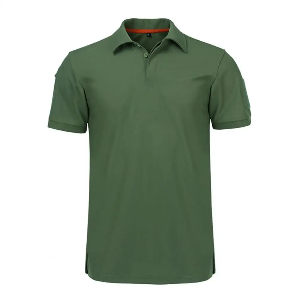 

Chic Summer T-shirt Turn-down Collar Streetwear Shirt Split Men Summer Shirt