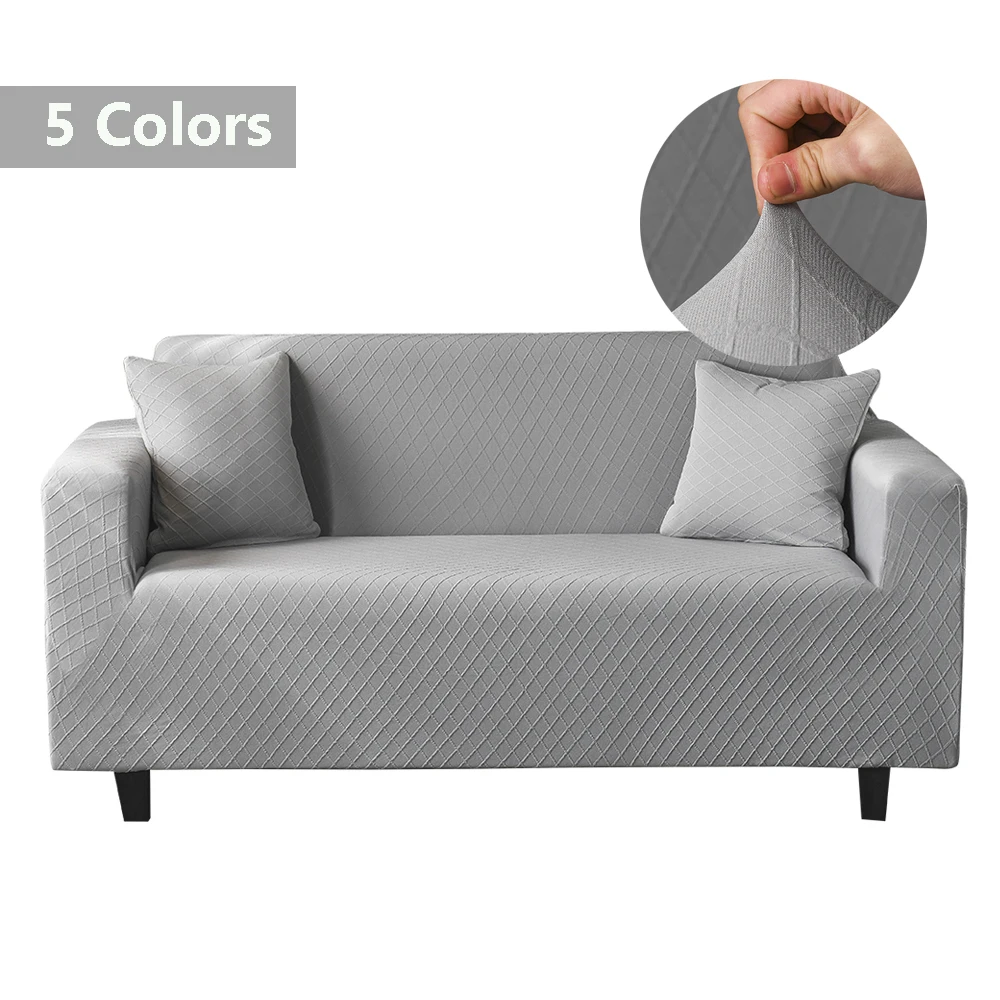 

Plaid Sofa Covers for Living Room Solid Color Couch Covers for Sofas Elastic Slipcover L Shape Sofa Protector 1/2/3/4 Seat