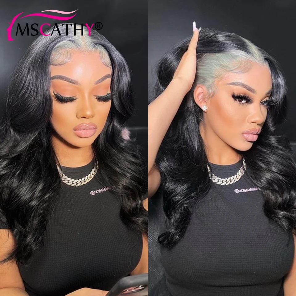 Grey Ombre Lace Front Wig Human Hair Preplucked Body Wave Lace Front Wigs For  Women Deep Wave HD Transparent Lace Frontal Wig