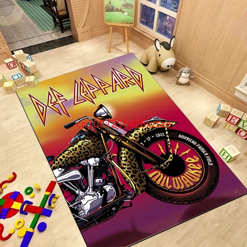 Фото Большой ковер с принтом D-ef Leppard Band, коврик для гостиной, спальни, дивана, напольные коврики, коврик для ванной, игровой коврик №4